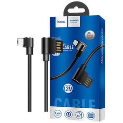 USB kabl za smartphone, micro USB, kutni 90°, 1.2 met,crna