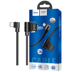 USB kabl za smartphone, USB type C, 90°, 1.2 met., crna