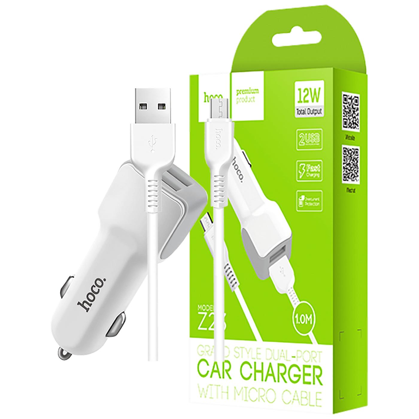 Auto punjač sa micro USB kabelom, 2 x USB, 5 V/2.4 A