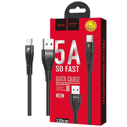USB kabl za smartphone, USB type C, 1.2 met., 5 A, crna