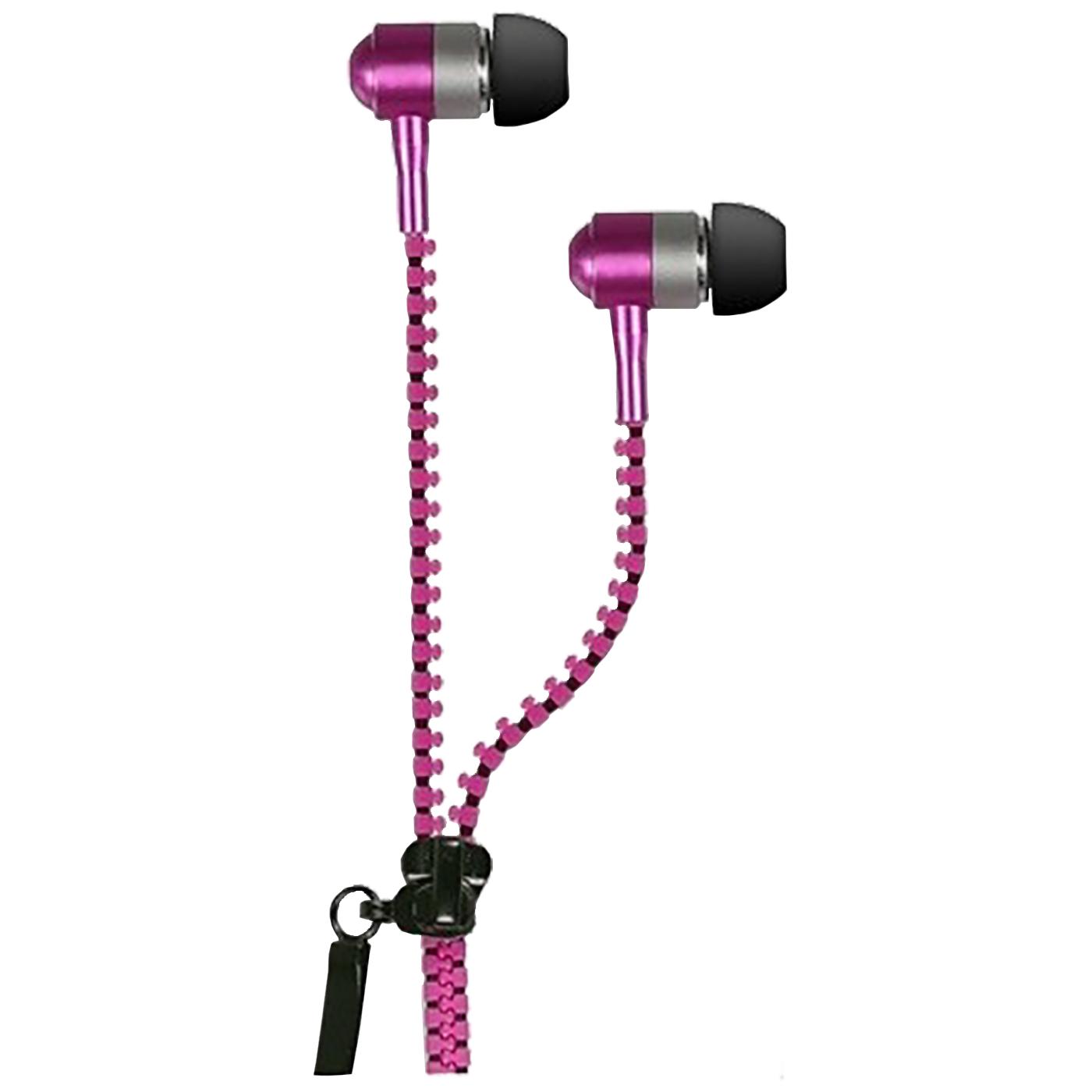 Slušalice, stereo sa rajfešlusom, 3.5 mm, pink