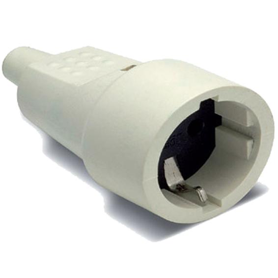 Strujni utičnica Schuko, uzemljenje, 16A/250V, bijela