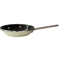 Tiganj 24cm prečnik, emajl, krem