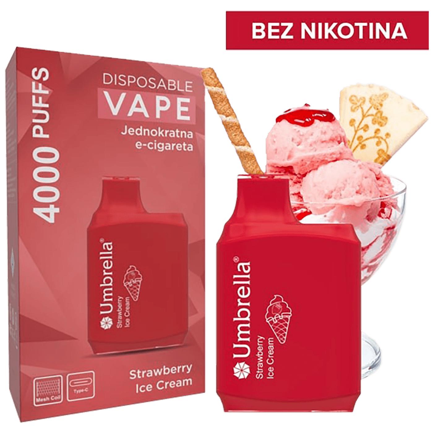 Cigareta elektronska, jednokratna,  Strawberry Ice Cream 0mg