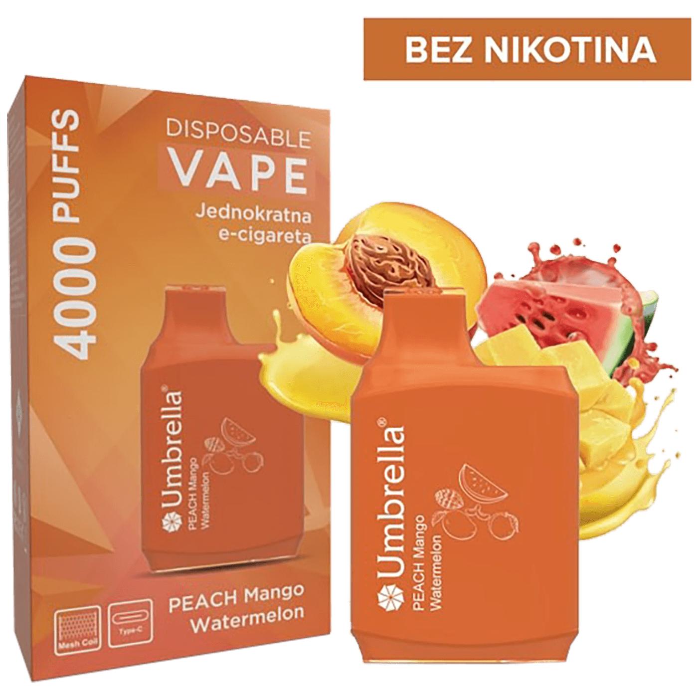 Cigareta elektronska, jednokratna, Peach Mango Water. 0mg