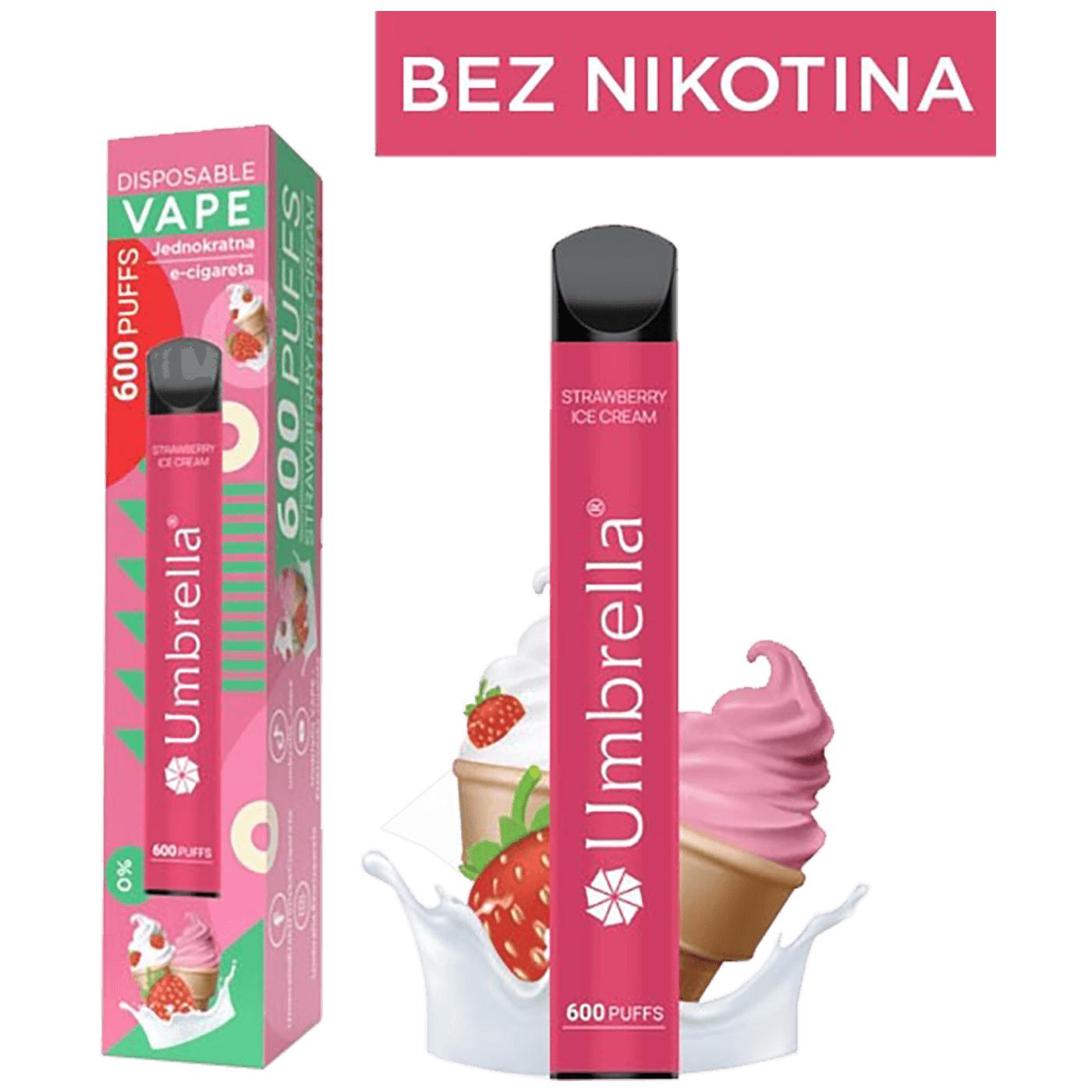 Cigareta elektronska, jednokratna, Strawberry Ice Cream 0mg