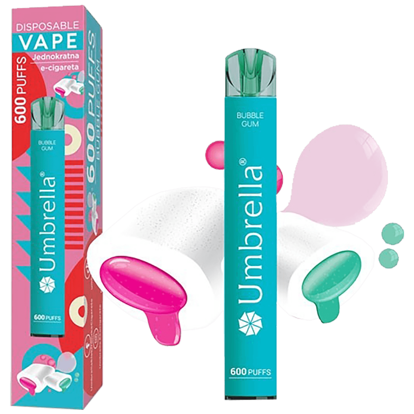 Cigareta elektronska, jednokratna, Bubble Gum 20mg Umbrella E