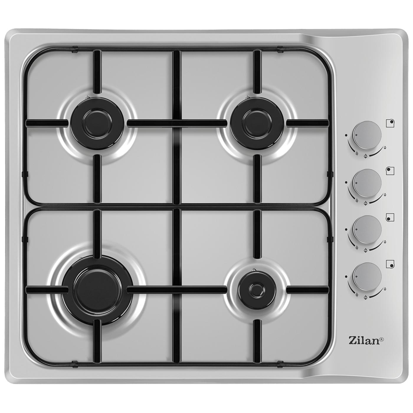 Ugradbena plinska ploča za kuhanje, 60 cm, Inox