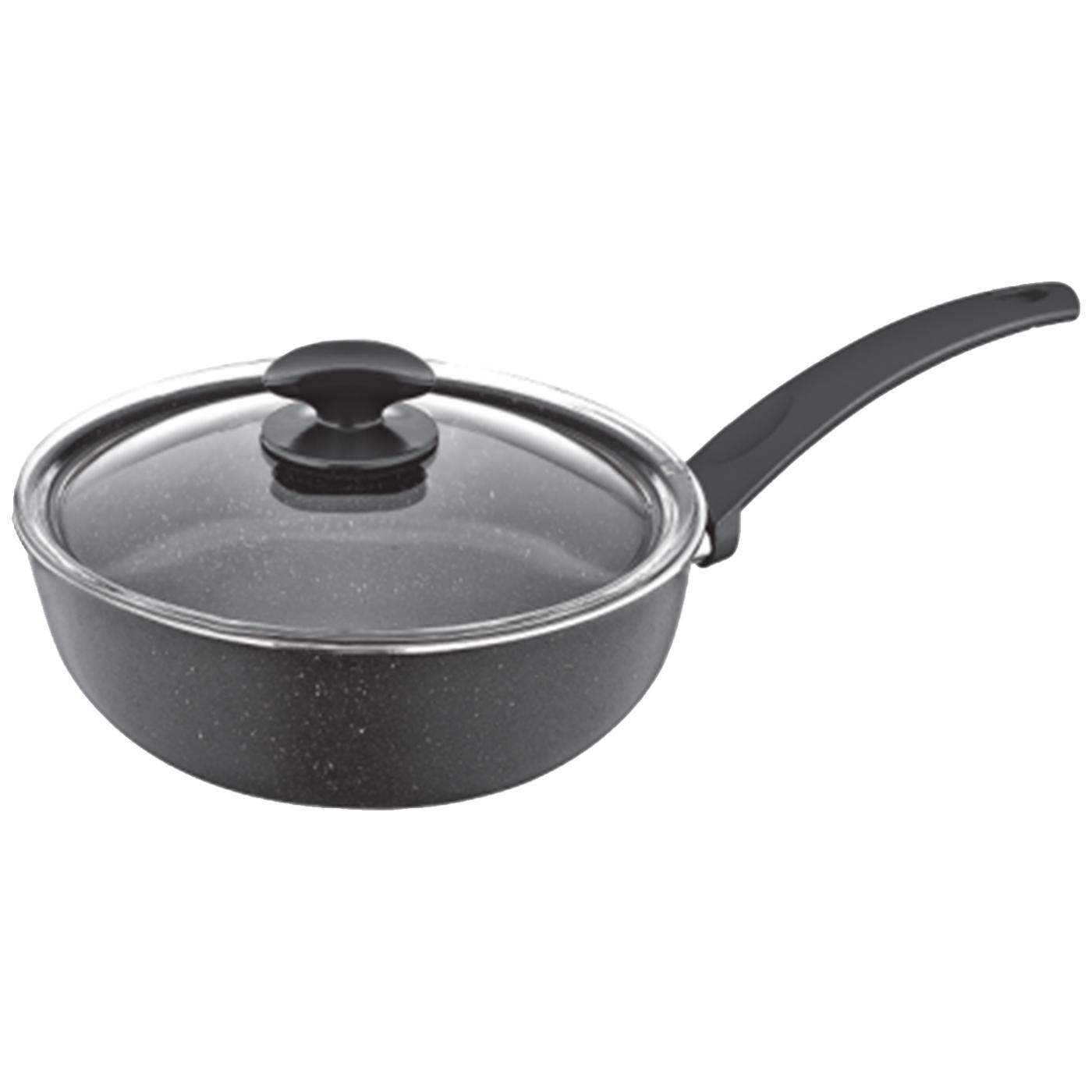 Tava sa staklenim poklopcem, granit, 24 cm