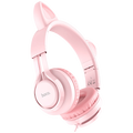 Slušalice sa mikrofonom, mačje uši, pink