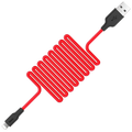USB kabl za iPhone, silikonski, 1.2 met., 2 A, crno/crvena