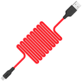 USB kabl za smartphone,silikonski,1.2 met,2 A, crno/crvena